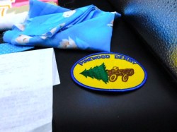 barbie pattern fabric badge